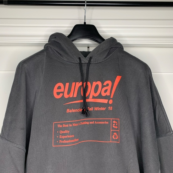 Balenciaga Grey Europa Hoodie - Picture 2 of 11